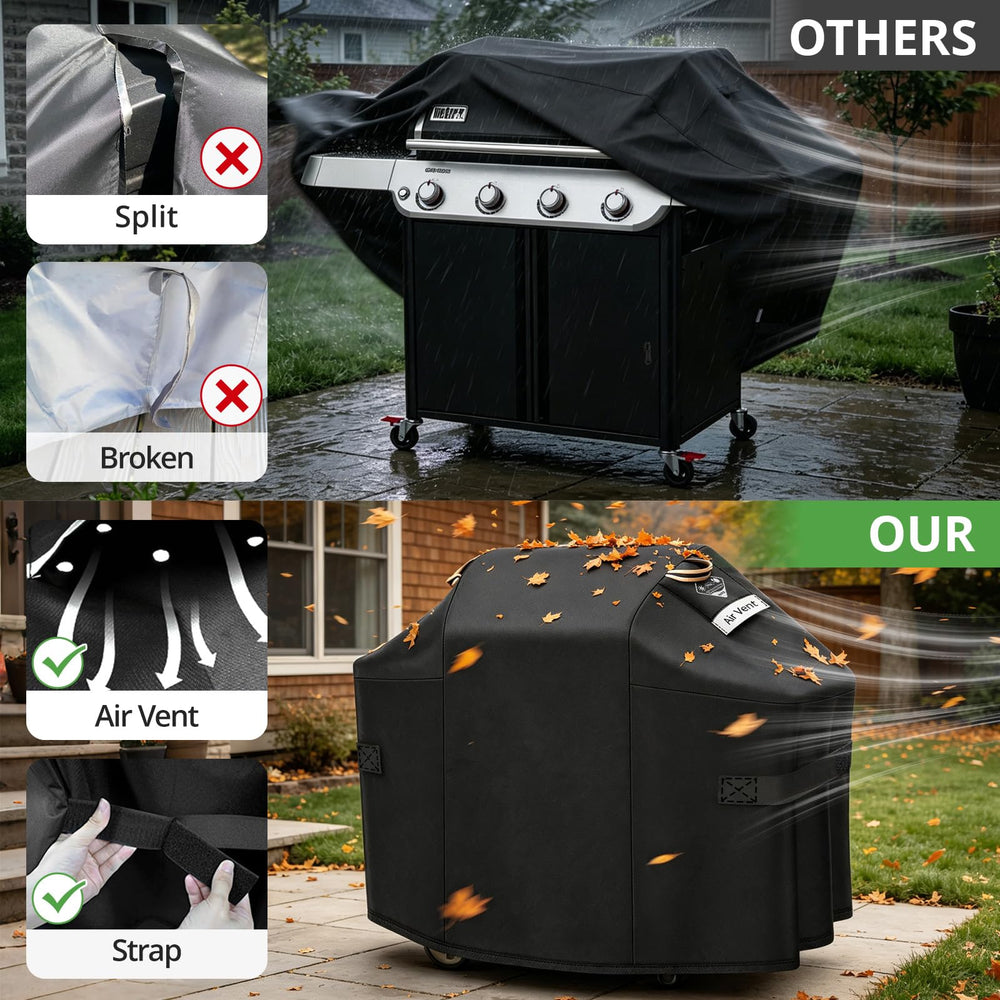 PasWith Grill Cover with padded handles for easy use