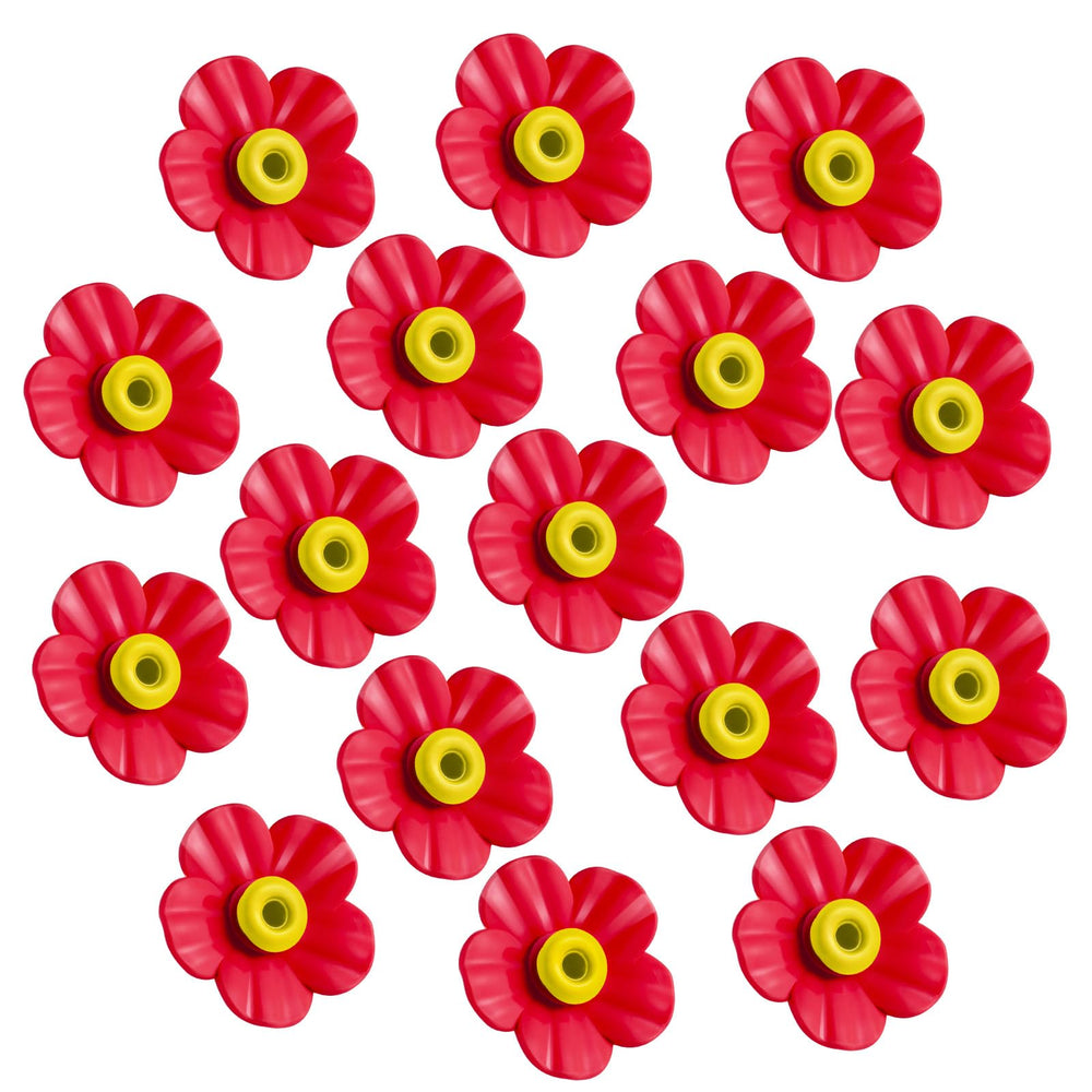 Patelai 16 Hummingbird Feeder Replacement Flowers pack of 16 in red