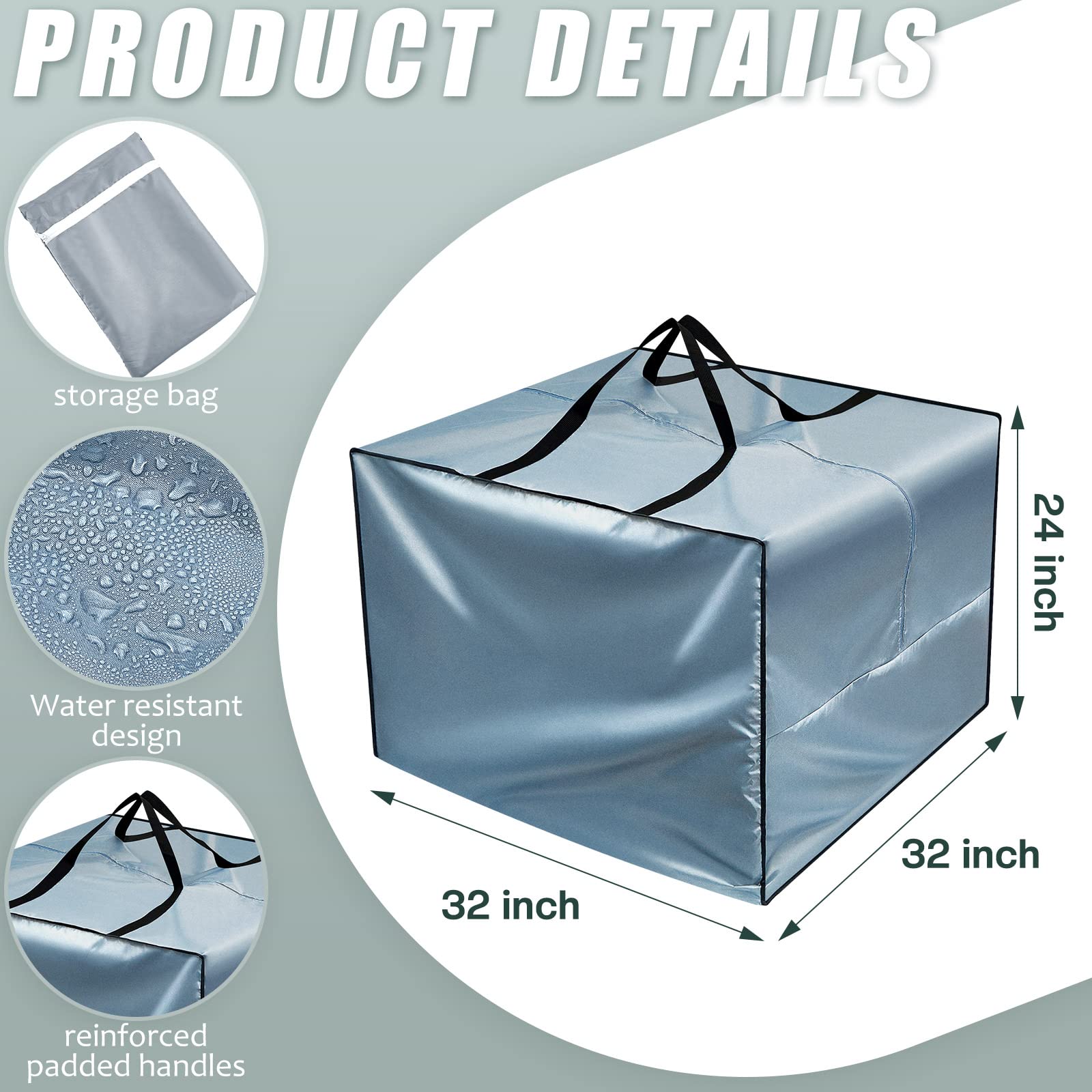 Patelai cushion storage bag showing zipper design