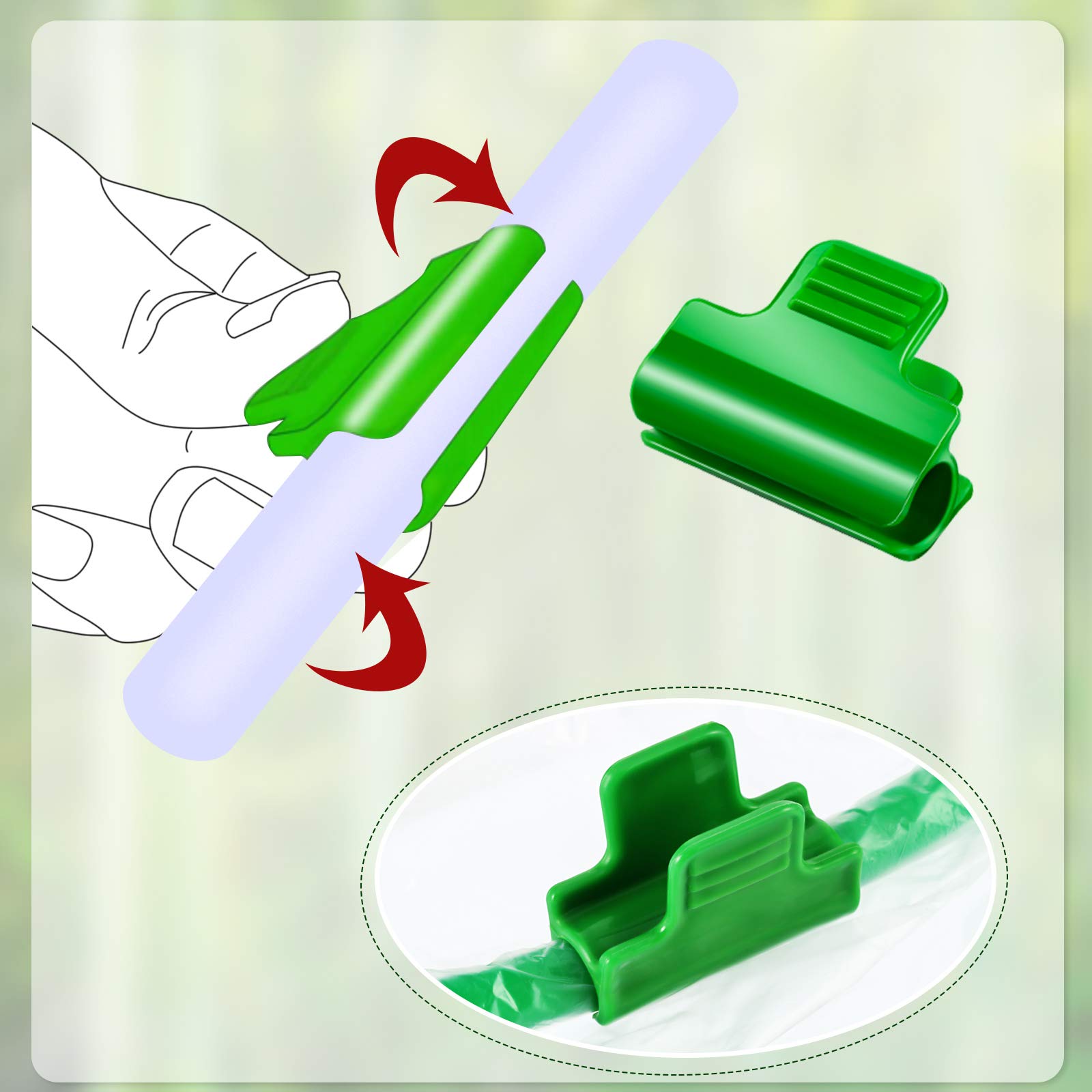Patelai greenhouse clamps displayed on a garden table