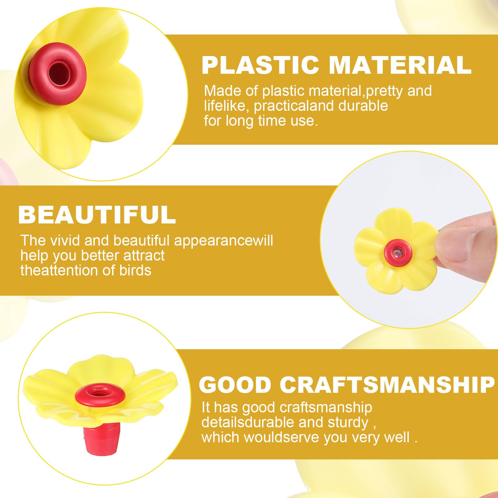 Patelai Hummingbird Feeder Flower Ports in Bright Colours