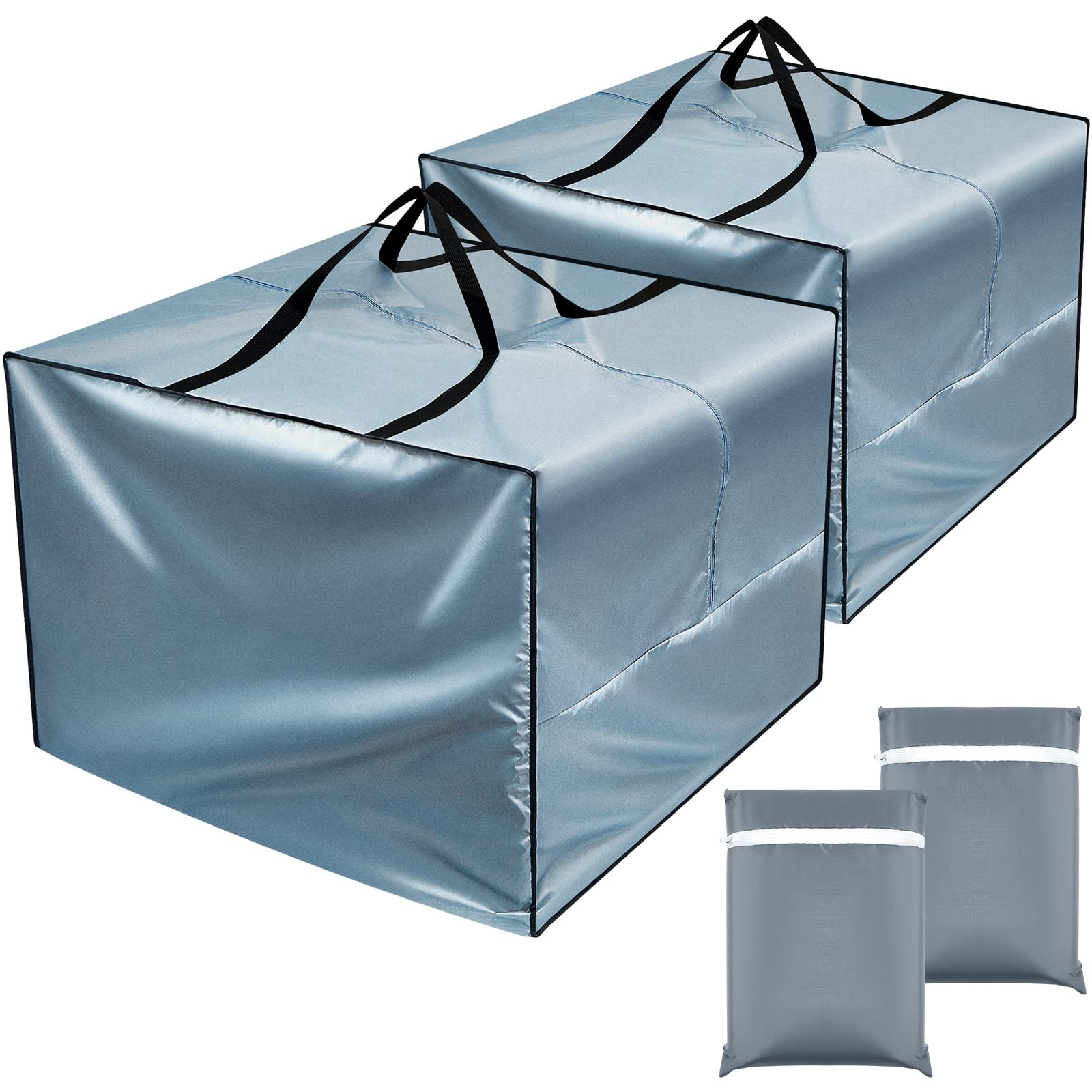 Patelai outdoor cushion storage bag front view in grey