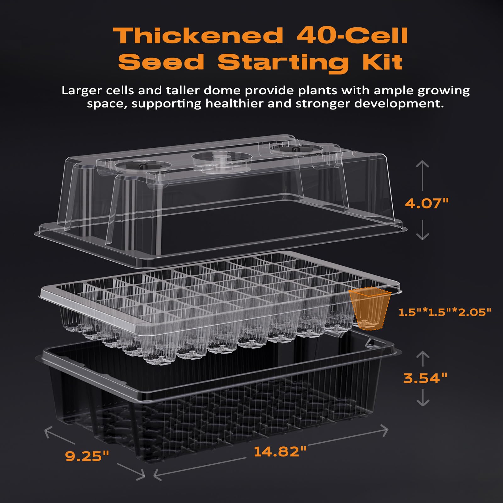 Patigrow 80-cell seed starter tray with humidity vents in use