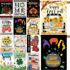 Pating Seasonal Garden Flags Set of 12, multicolour display