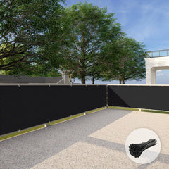 Patio 3' x 50' privacy screen black mesh front view