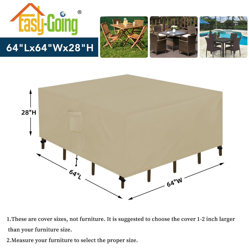 Patio furniture cover showing waterproof feature and fabric texture