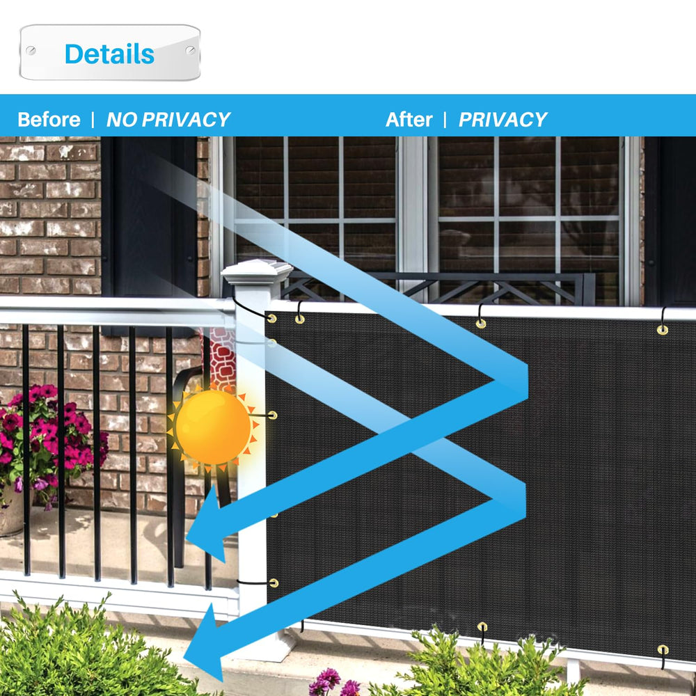 Patio privacy screen in a backyard setting