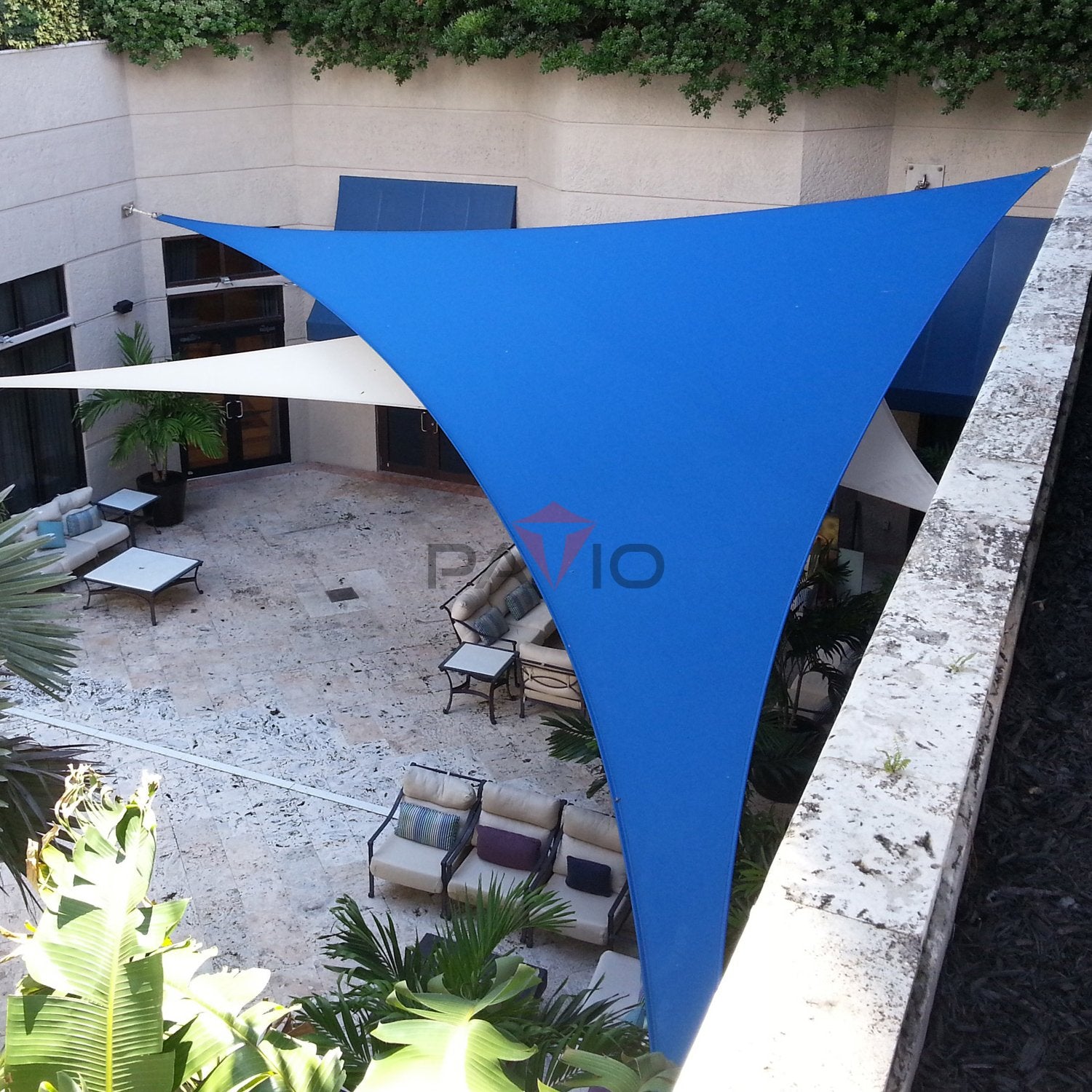 Patio Sun Shade Sail being used over a garden