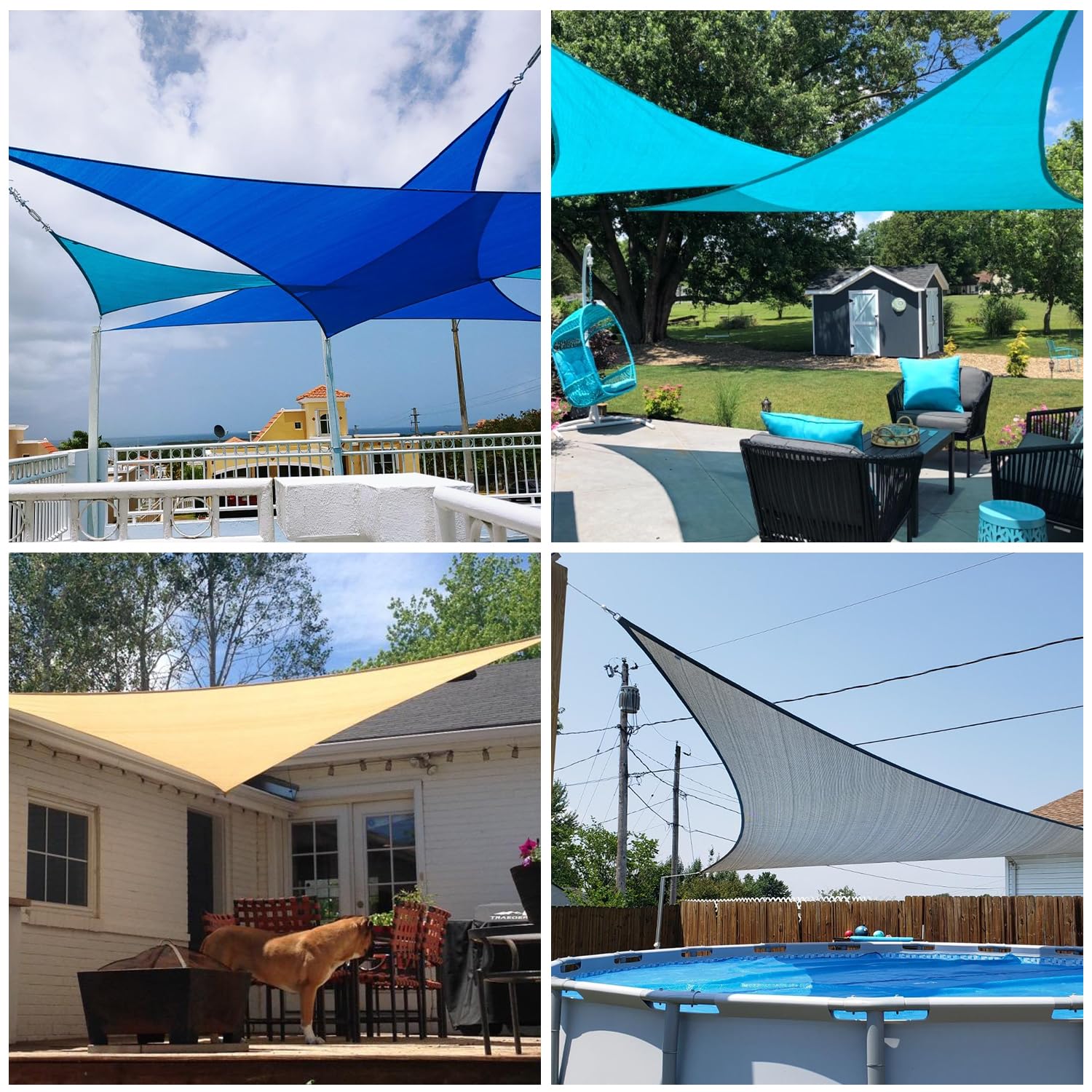Patio Sun Shade Sail Blue fabric close-up