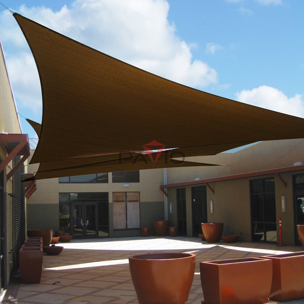 Patio Sun Shade Sail Canopy Brown 6' x 6' x 6' curved edges detail