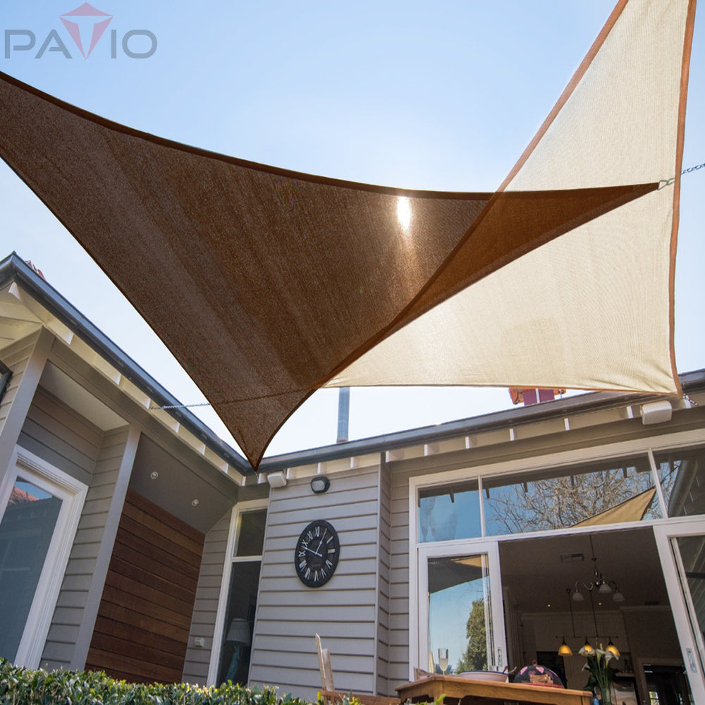 Patio Sun Shade Sail Canopy Brown 6' x 6' x 6' packaging