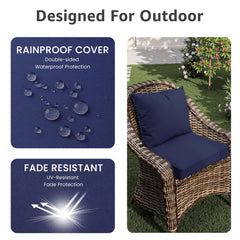 PatioGlow cushion placed on outdoor chair in garden