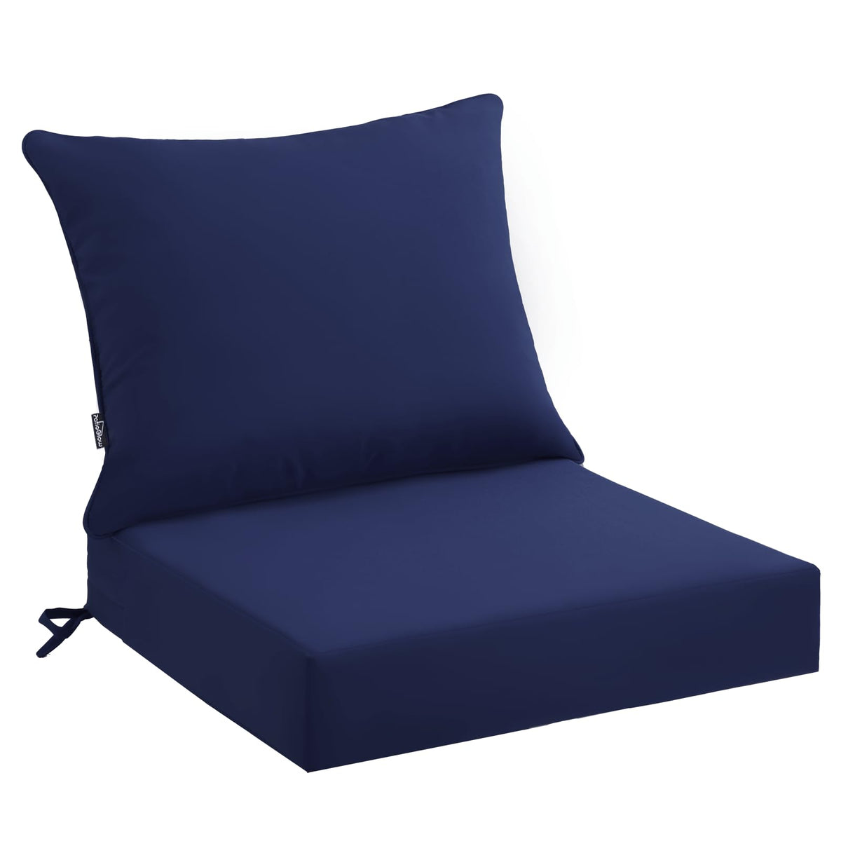 PatioGlow Outdoor Seat Cushion Set front view, dark blue colour
