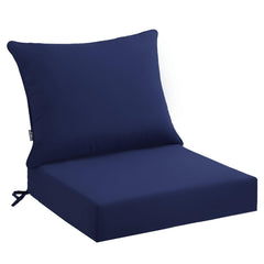PatioGlow Outdoor Seat Cushion Set front view, dark blue colour