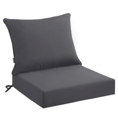 PatioGlow Outdoor Seat Cushion Set front view, grey
