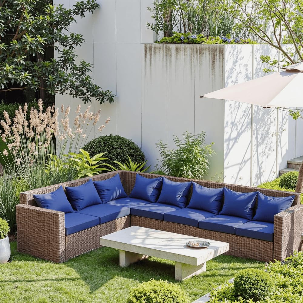 PatioGlow Outdoor Seat Cushion Set side view showing thickness