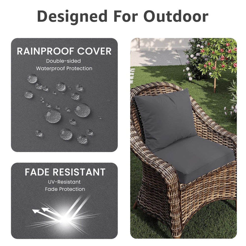 PatioGlow seat cushion with removable cover and ties