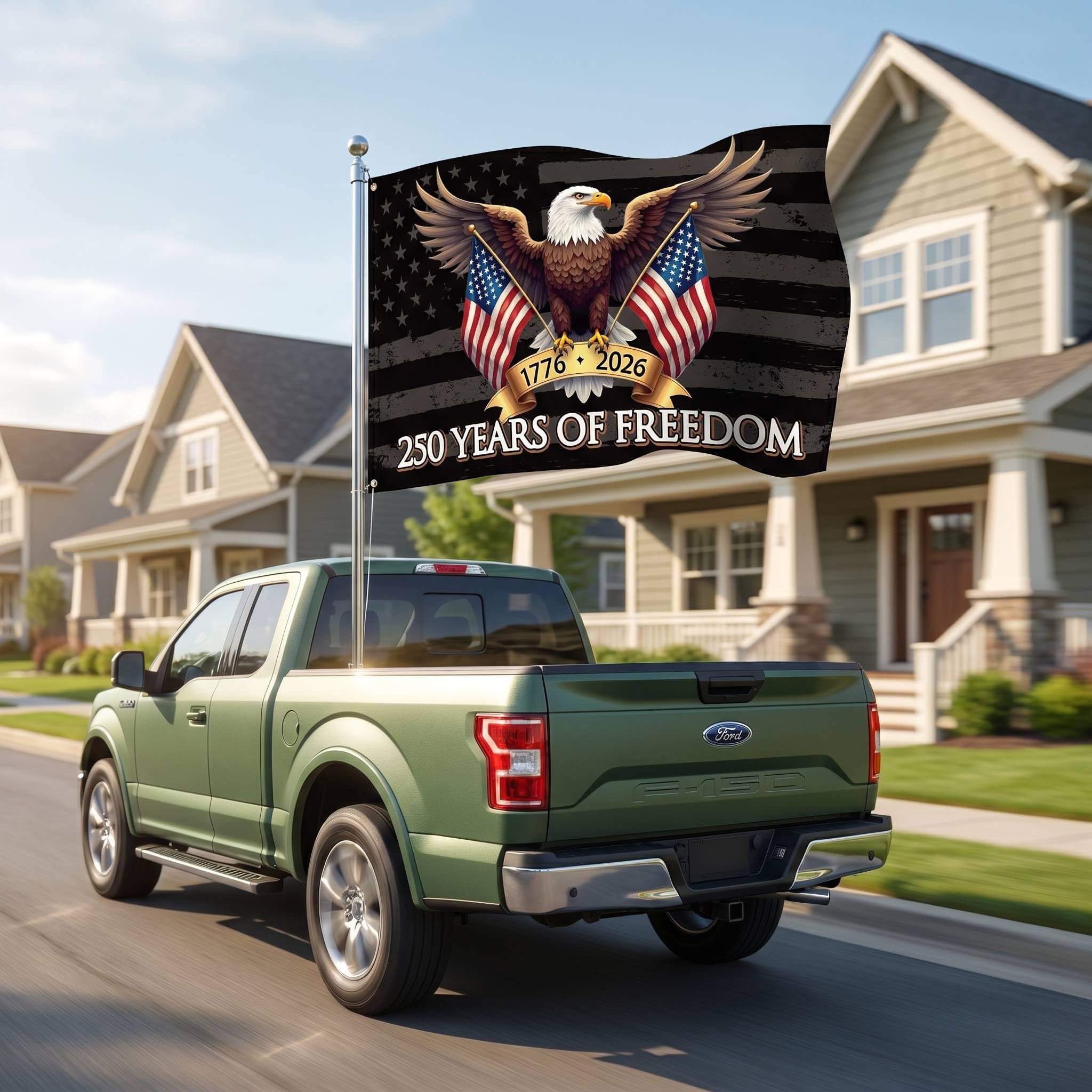 Patriotic eagle design on MAGJIUKE 250th Anniversary Flag