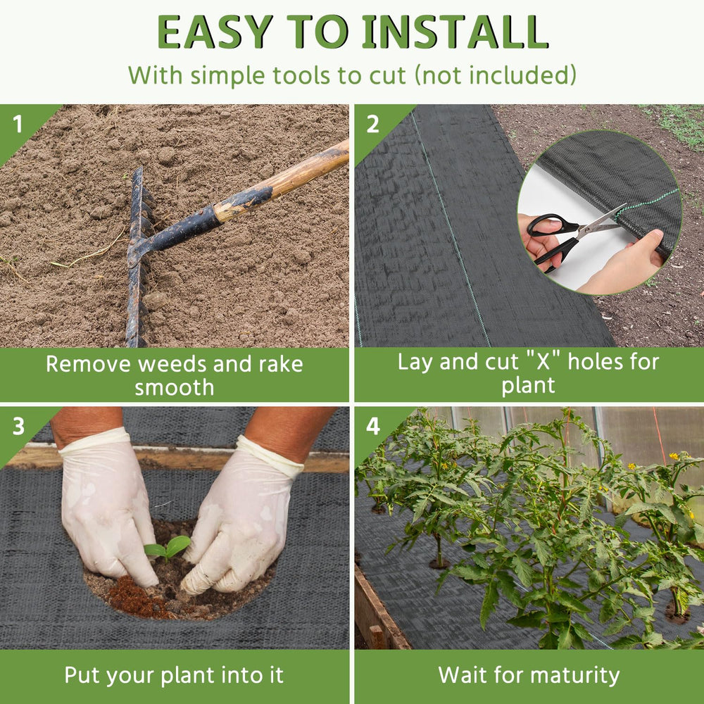 Pattiumo Weed Barrier Fabric showing green alignment lines