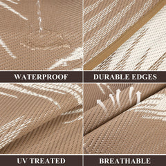 Pauwer Outdoor Rug 10x14 leaf pattern side view