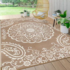 Pauwer Outdoor Rug 5' x 8' in Boho Brown front view