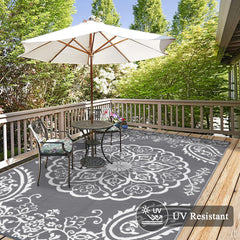 Pauwer Outdoor Rug 5x8 during a camping trip