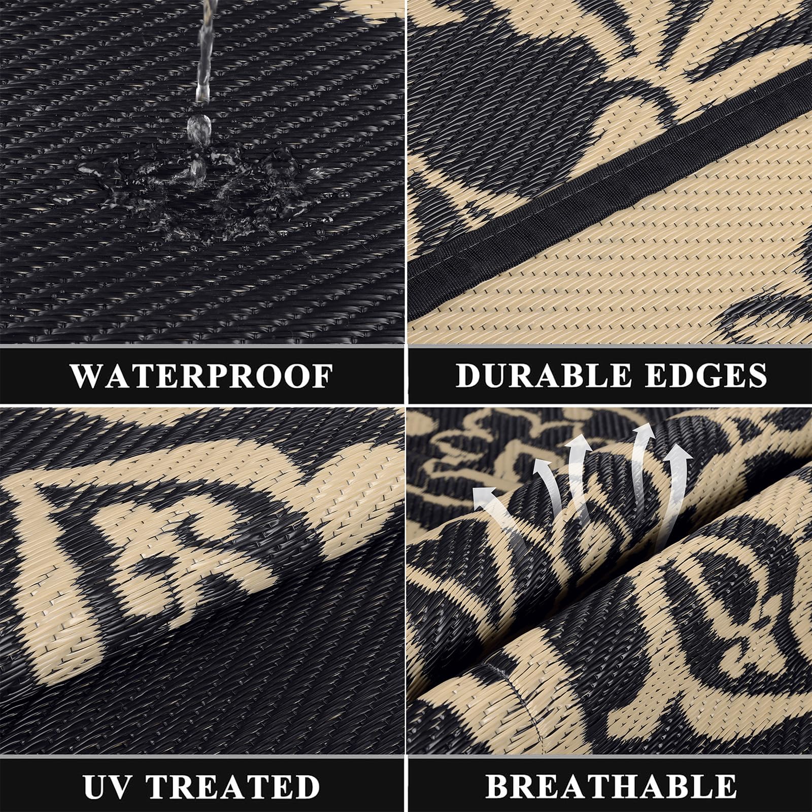 Pauwer Outdoor Rug 8x10 rolled up with carrying bag