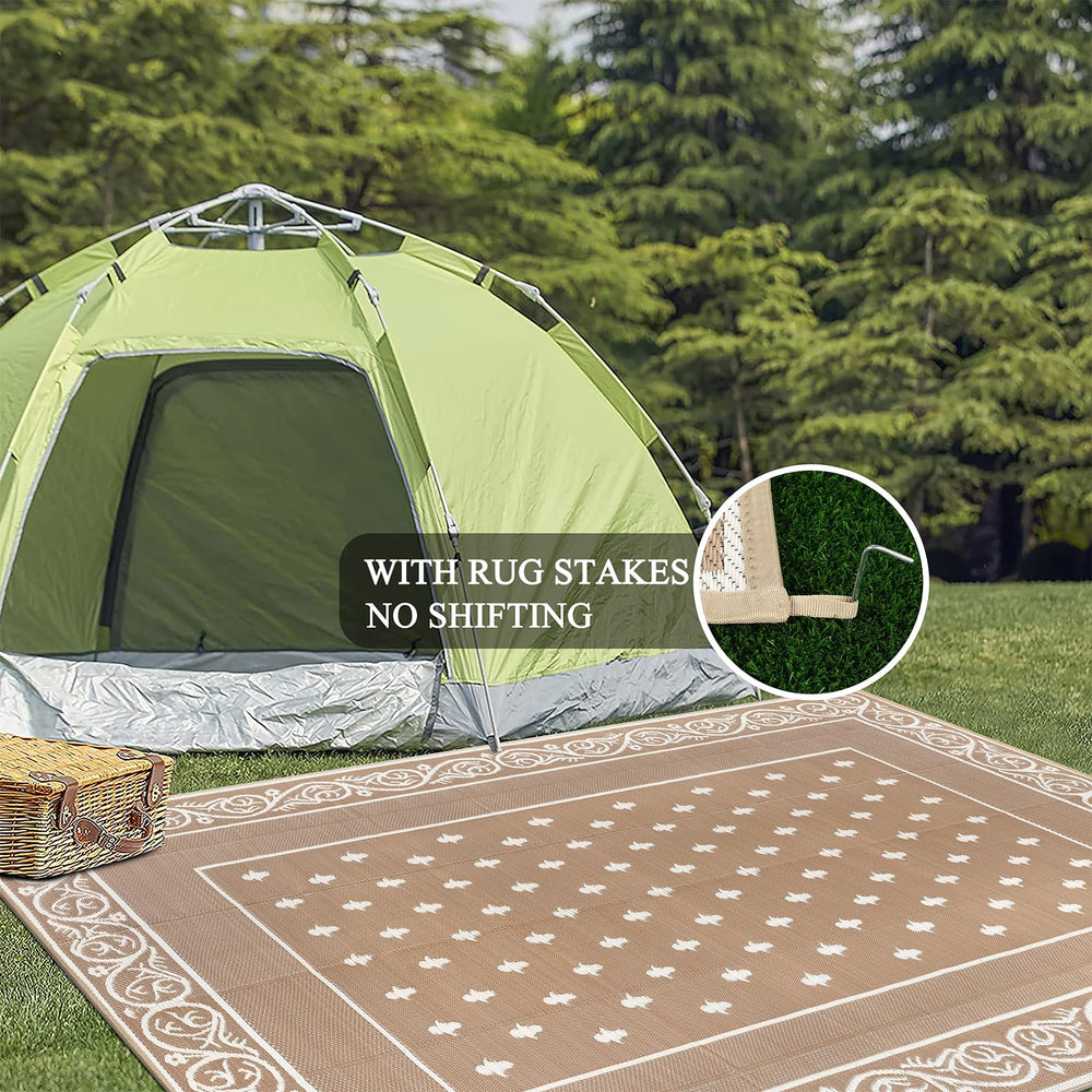 Pauwer Outdoor Rug 9x12 on patio