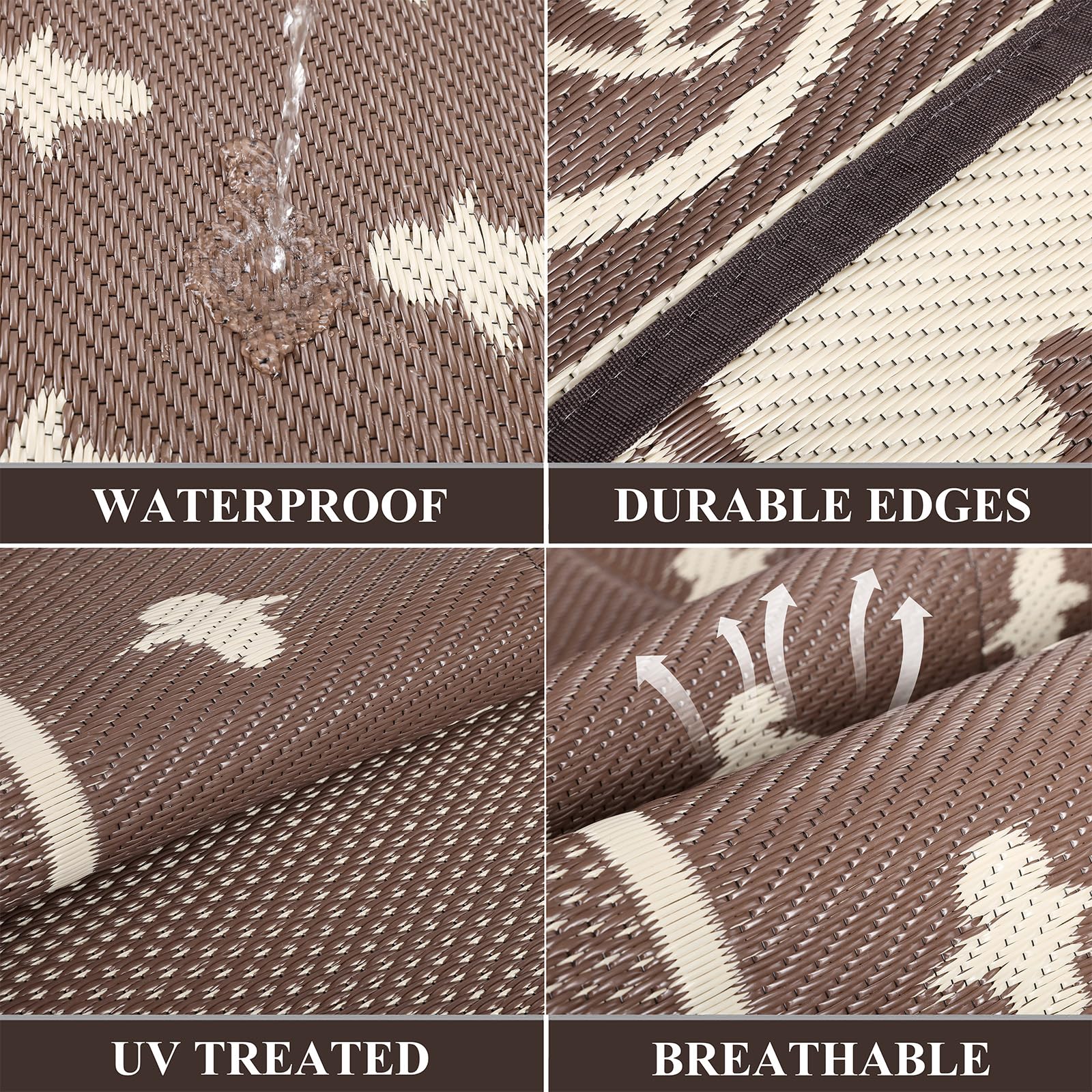 Pauwer outdoor rug in a garden setting