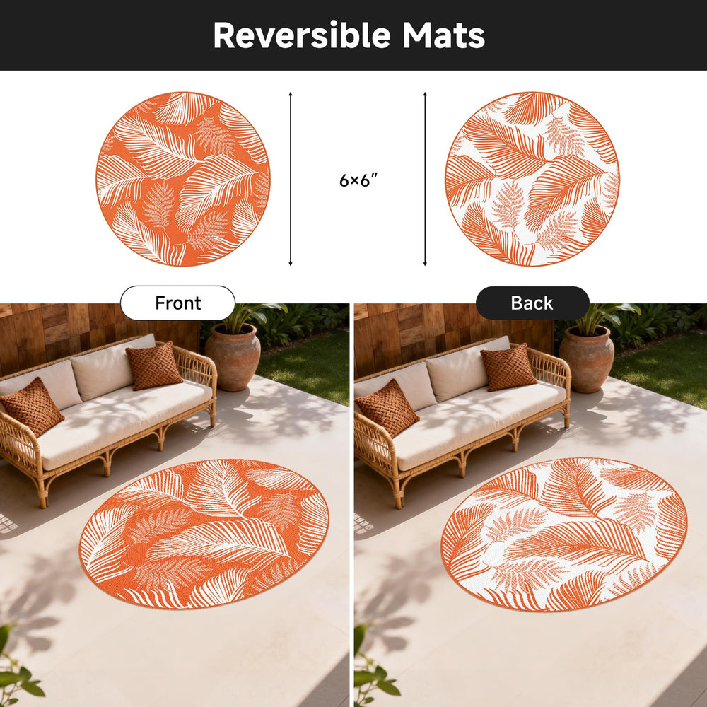 Pauwer outdoor rug in a garden setting