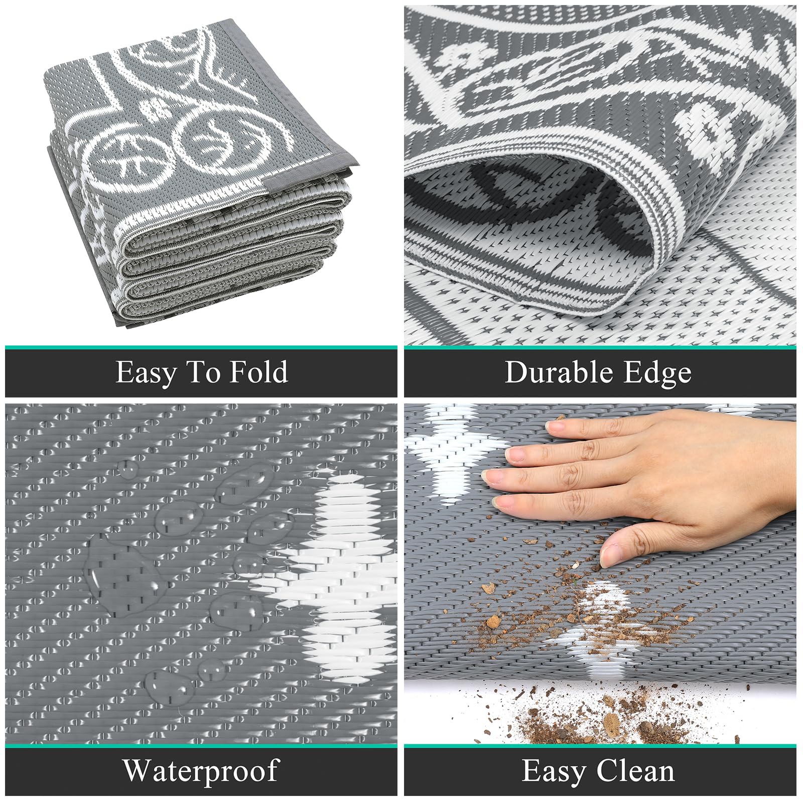 Pauwer outdoor rug in garden setting