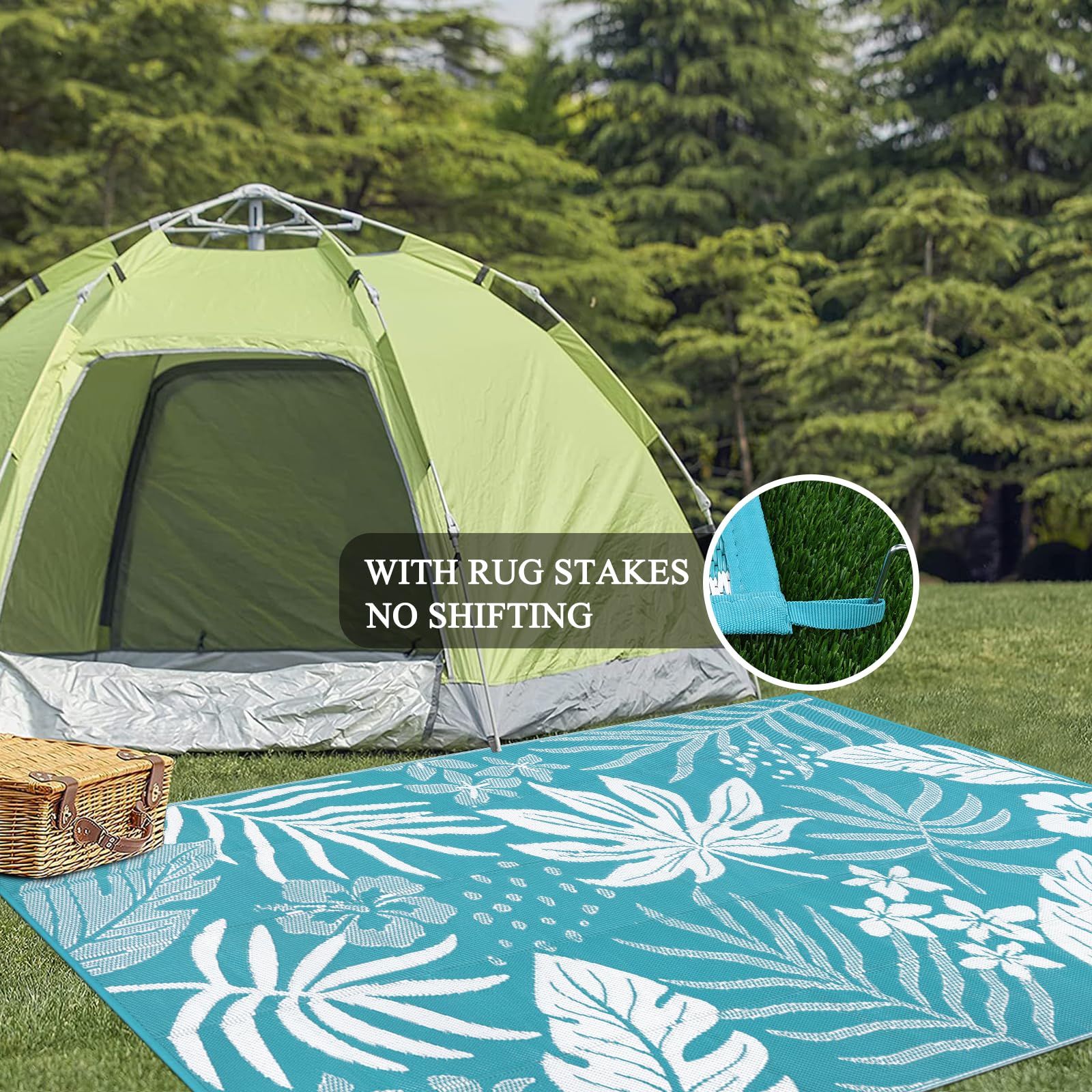 Pauwer outdoor rug on patio