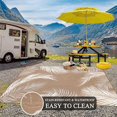 Pauwer Outdoor Rug on patio setting