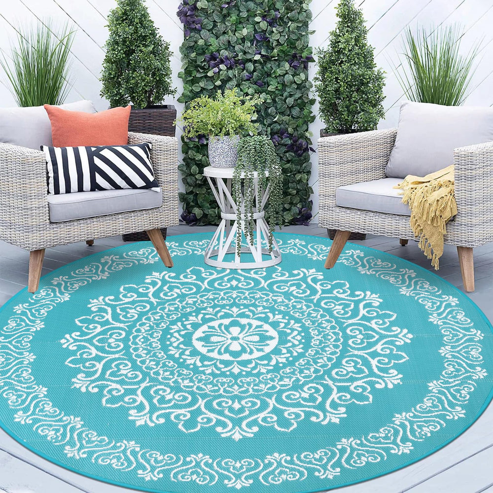 Pauwer Outdoor Rug rolled up for storage
