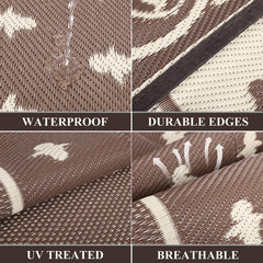 Pauwer outdoor rug rolled up with carrying bag