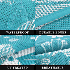 Pauwer Waterproof Outdoor Rug 6x9 in garden setting
