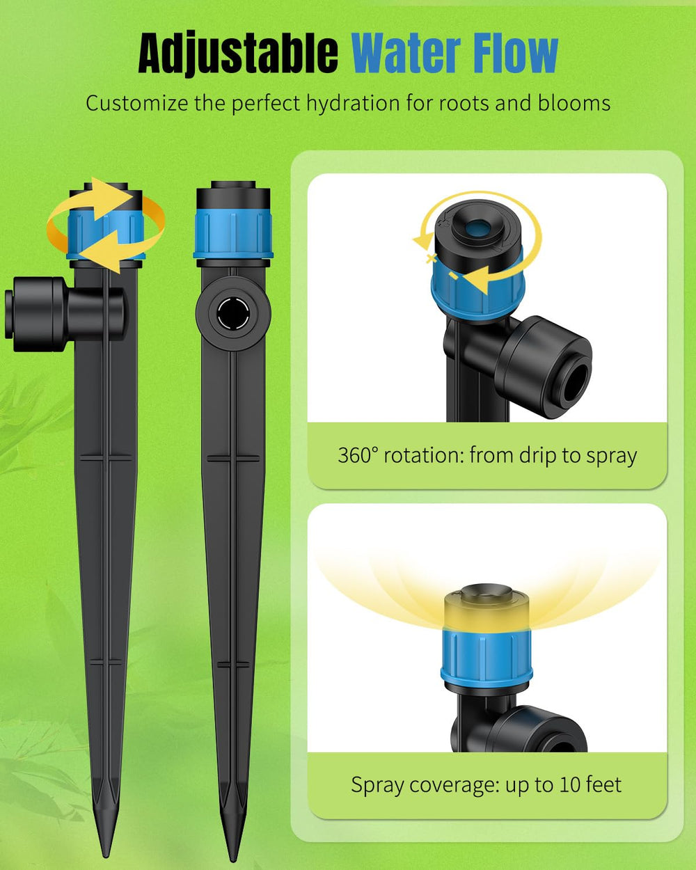 Pawfly drip emitter installed in garden soil