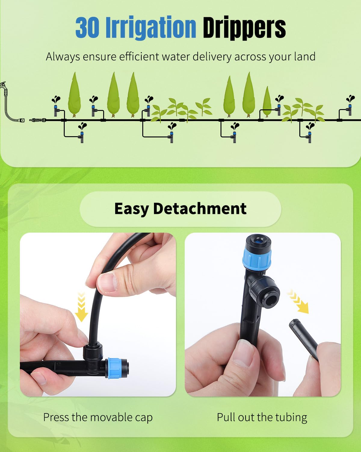 Pawfly drip emitter showing leakproof design