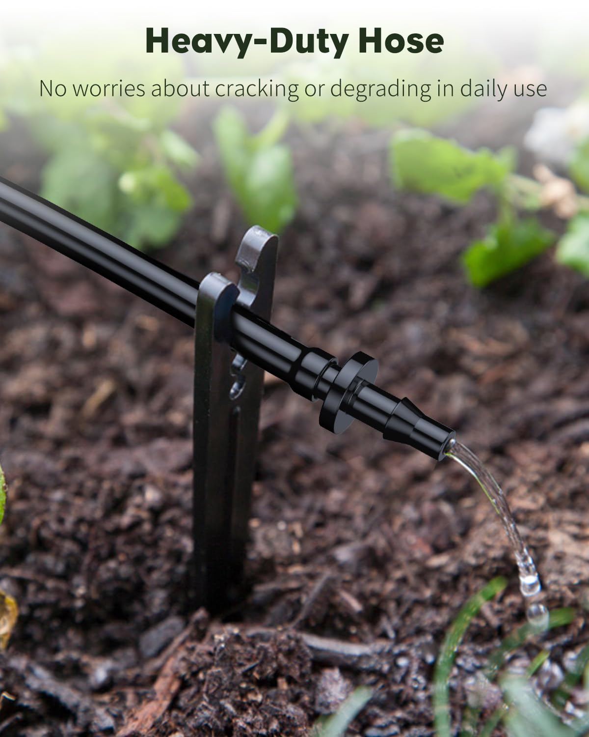 Pawfly drip irrigation tubing coiled for easy storage