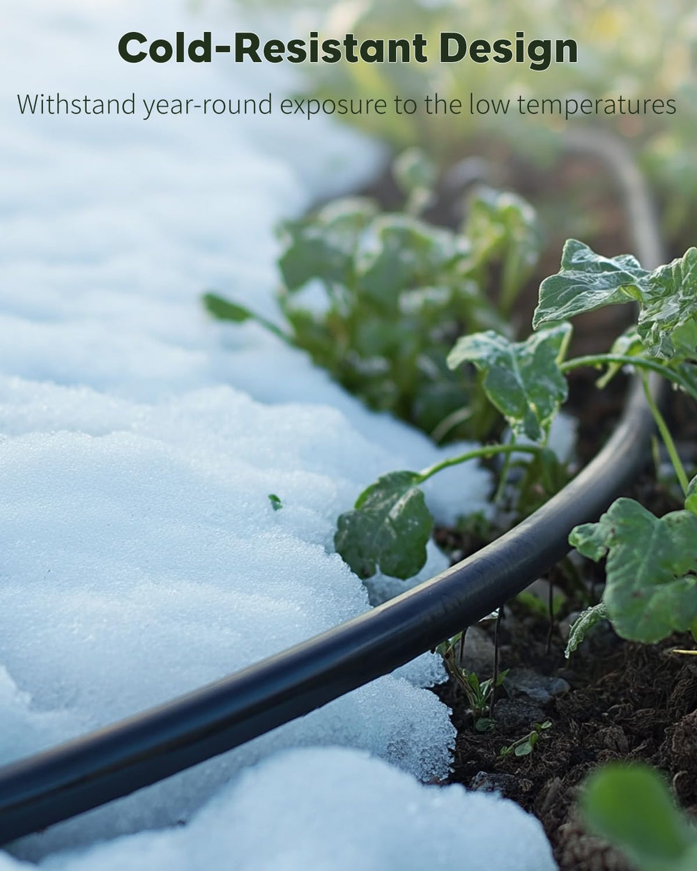 Pawfly drip irrigation tubing installed in a vegetable garden