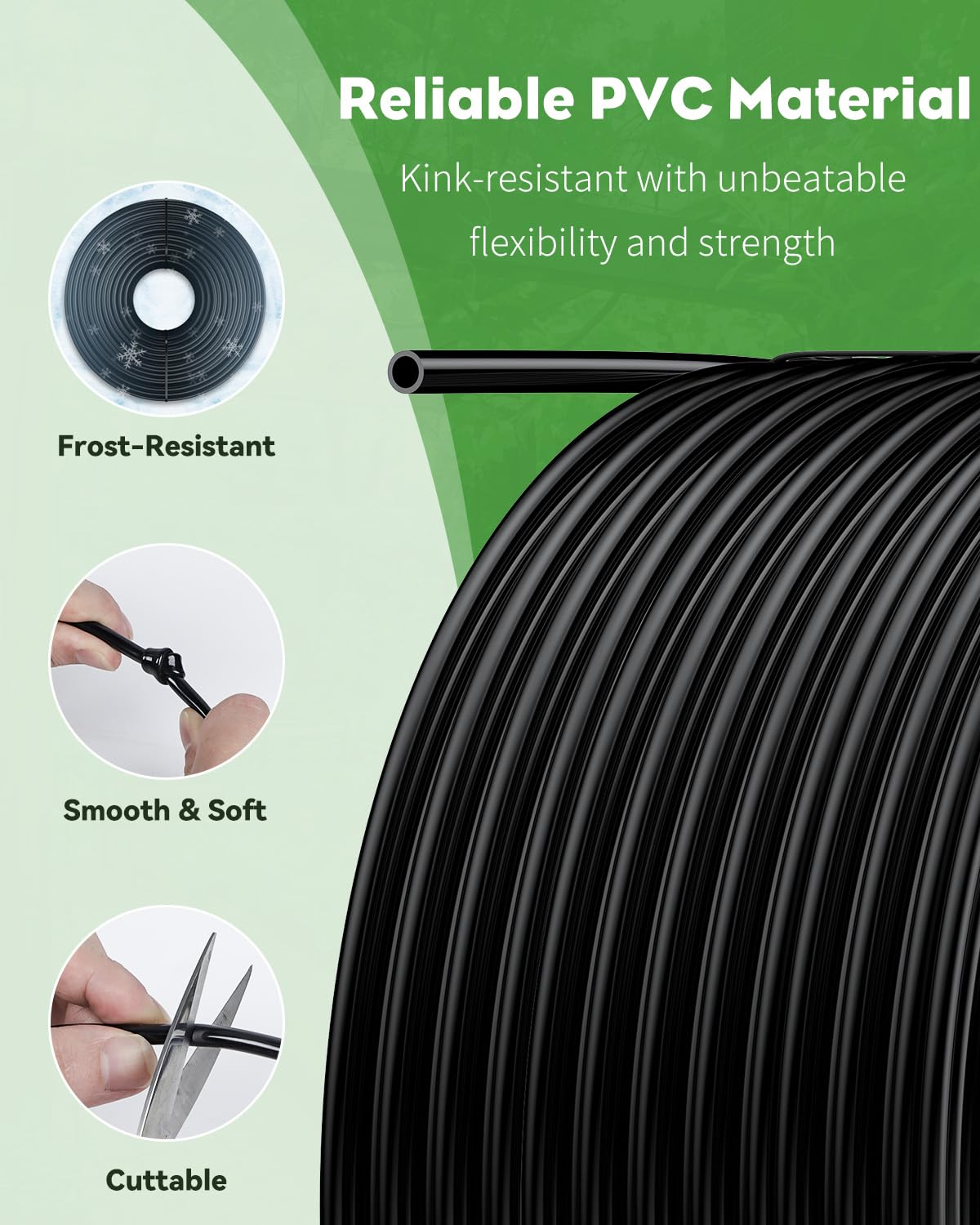 Pawfly irrigation tubing showing flexibility and durability