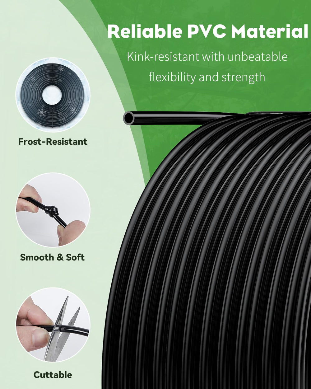 Pawfly irrigation tubing showing flexibility and durability