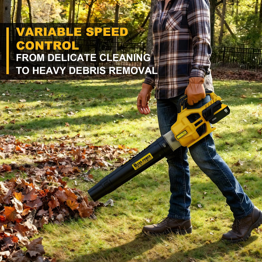 Paxwrenx Leaf Blower in use clearing leaves from driveway