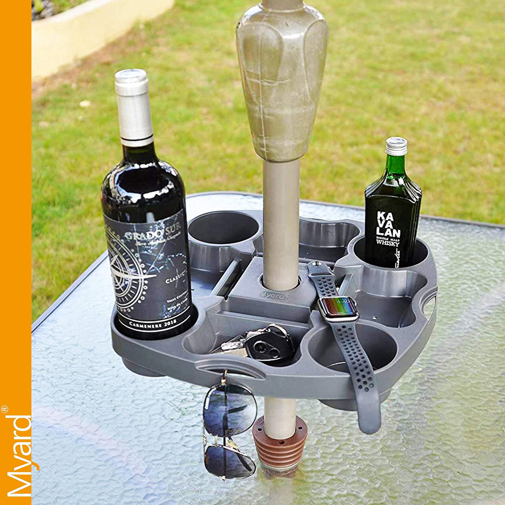 PayandPack Umbrella Table Tray in outdoor garden setting