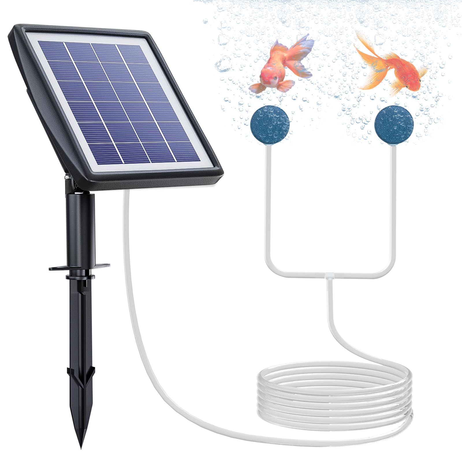 PChero Solar Pond Aerator front view with solar panel