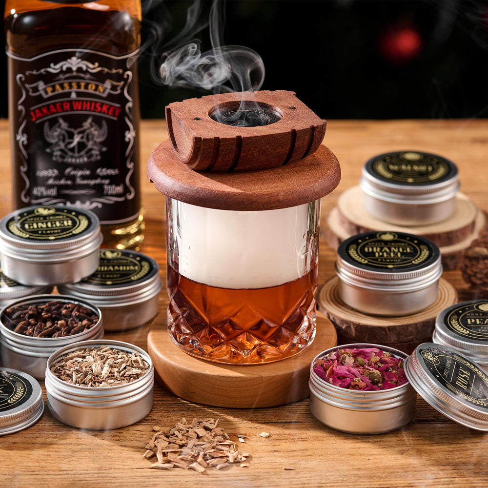 Peach and Cherry wood chips included in ComboJoy smoking set