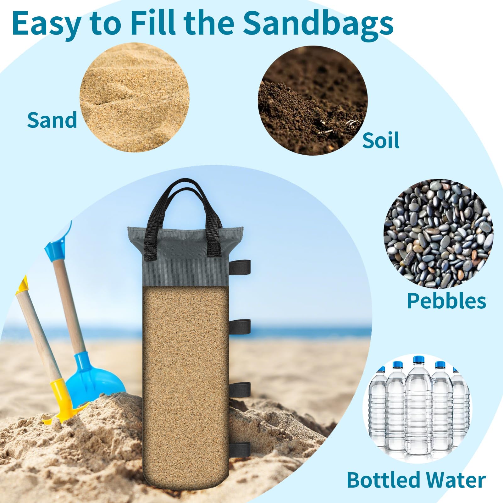PEASUG sand bag showing waterproof fabric