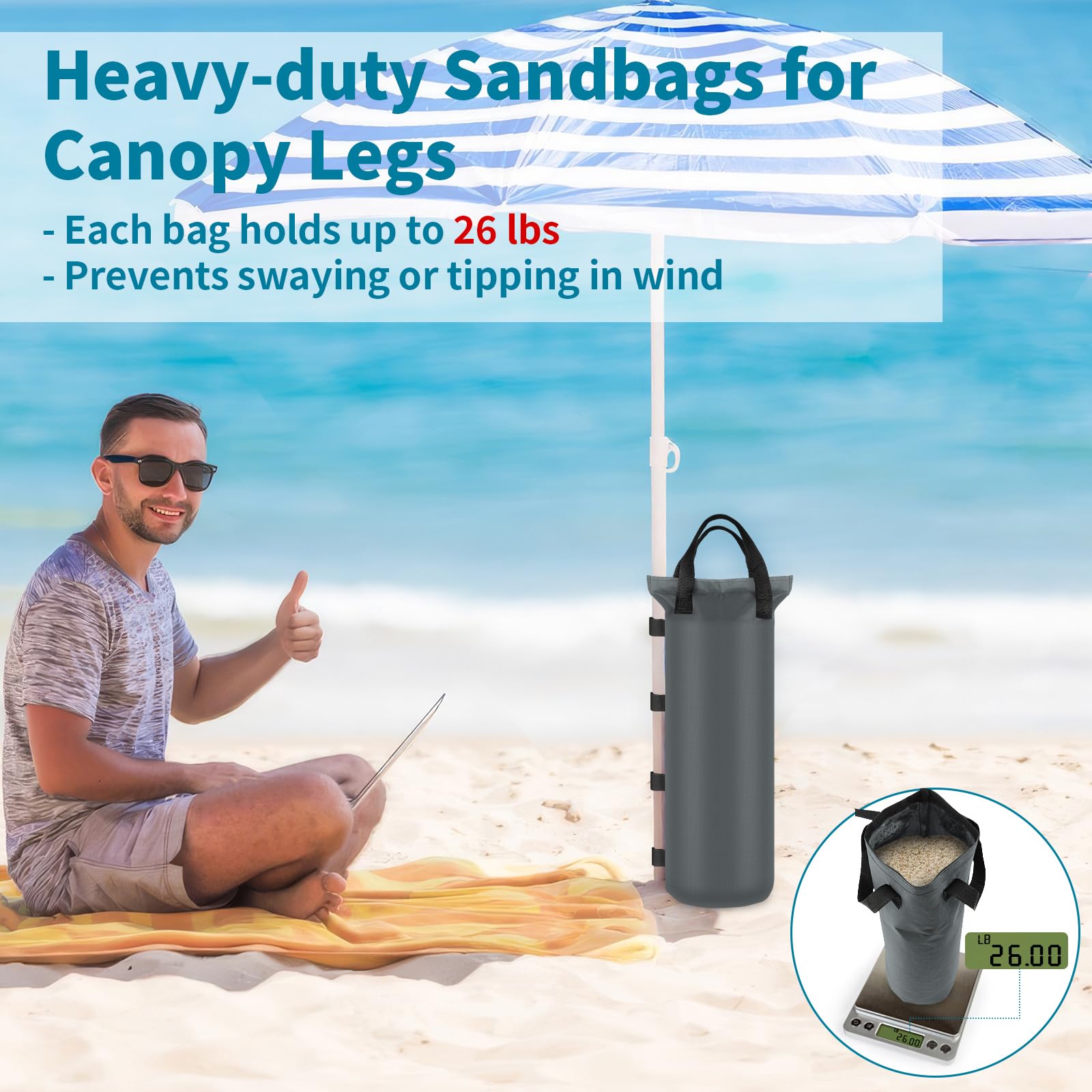 PEASUG sand bags in outdoor setting
