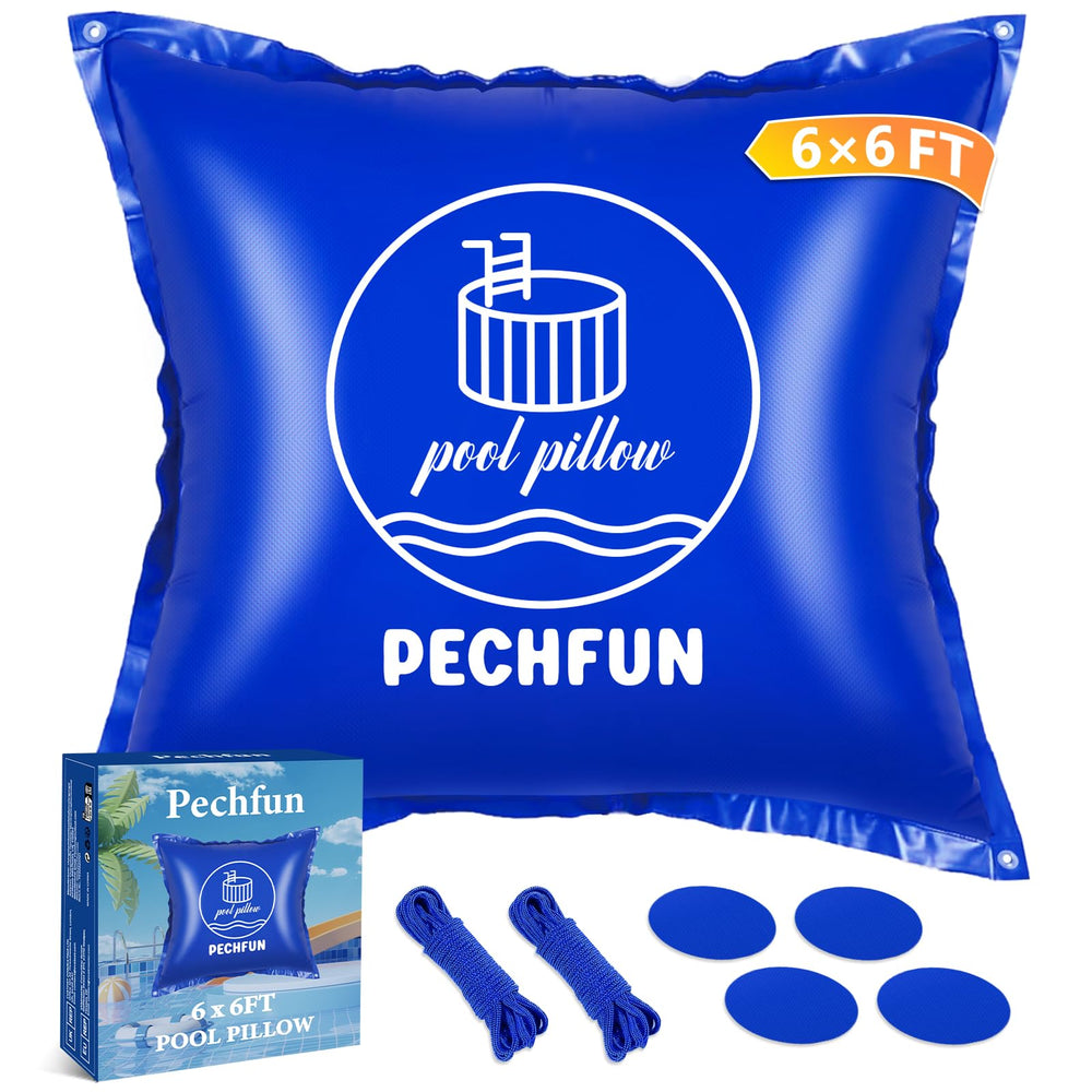 Pechfun 6x6 FT Pool Pillow blue model front view