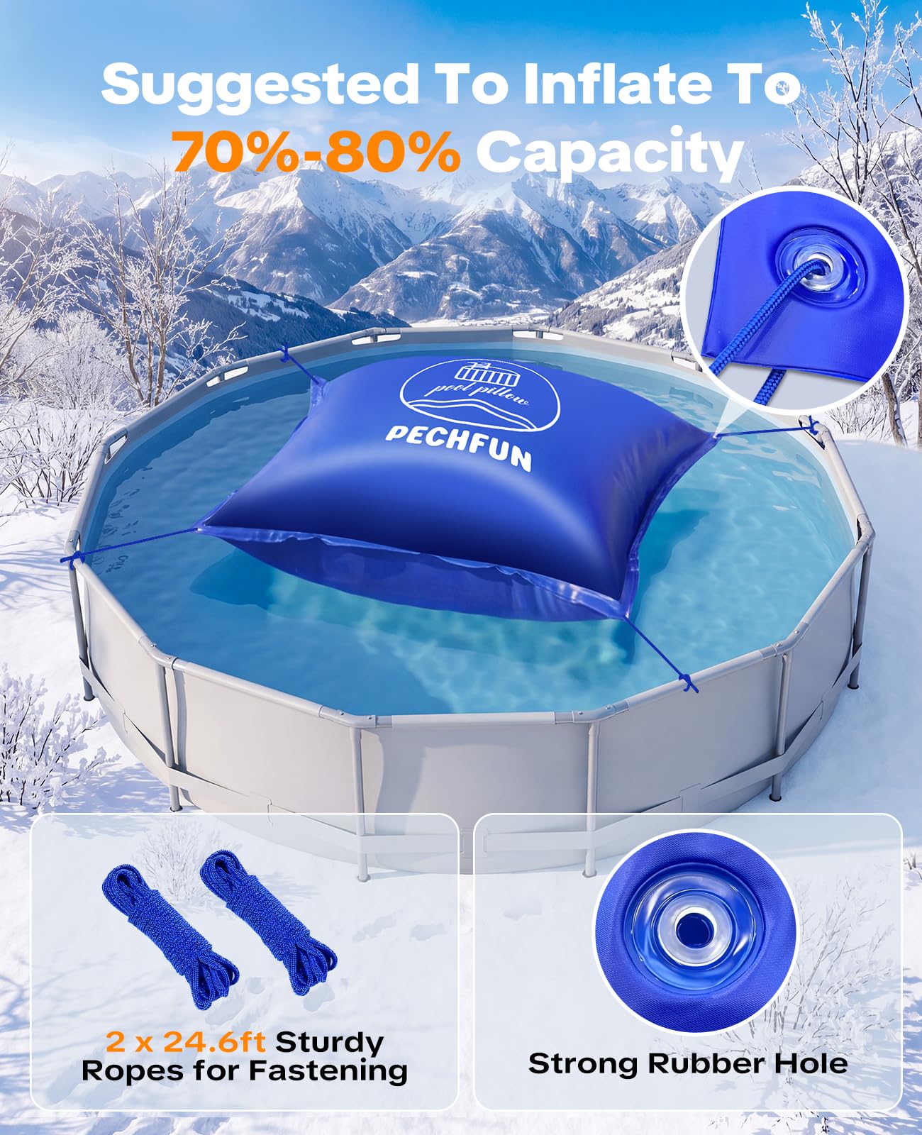 Pechfun Pool Pillow beside outdoor furniture
